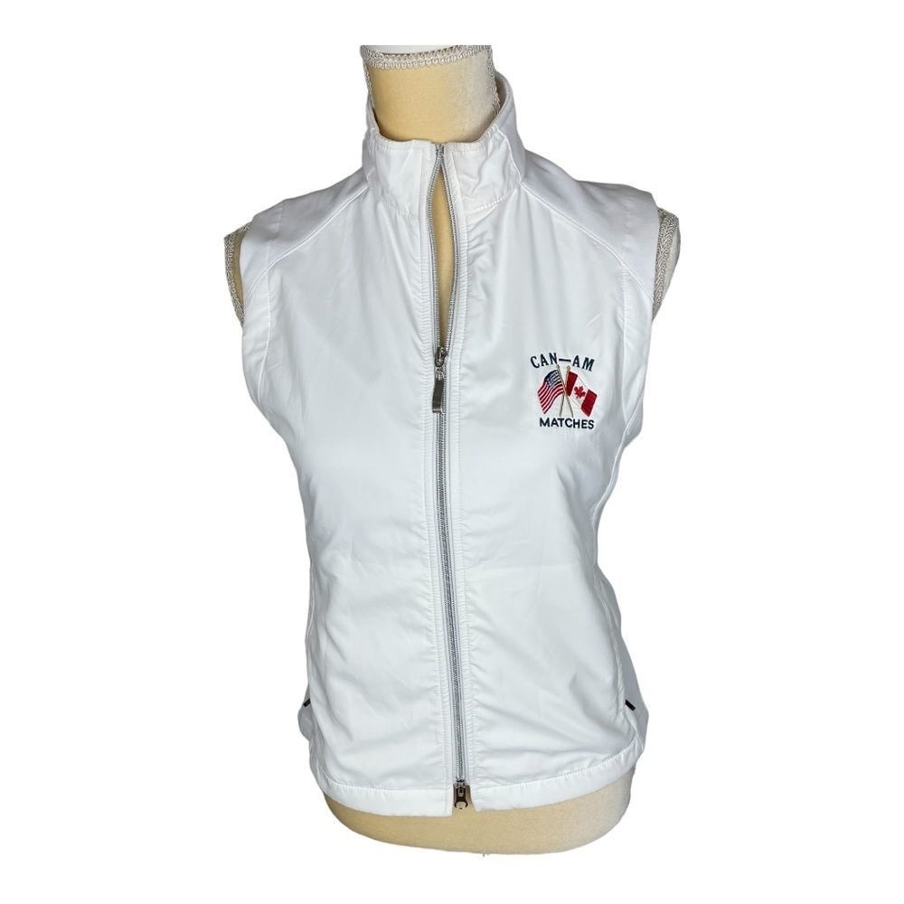 Page & Tuttle Womens White Golf Vest Canada American Matches Size S